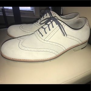 Johnston & Murphy White Suede Wingtips 10.5